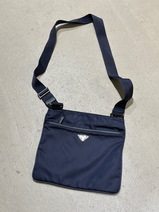 Prada Nylon Shoulder Bag Navy