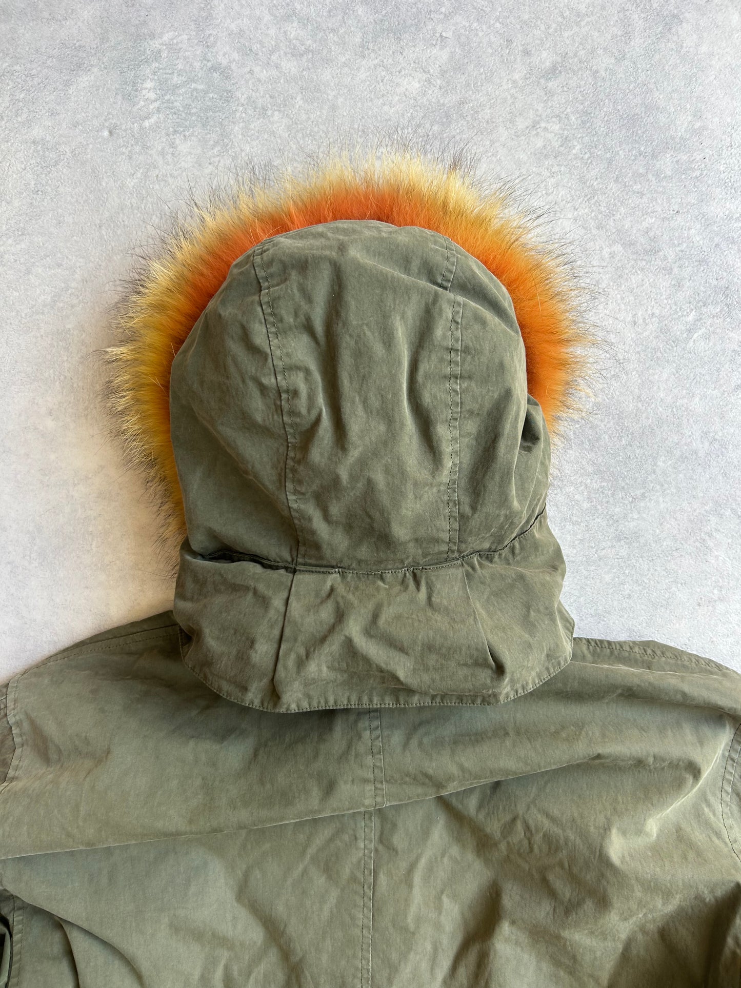 Stone Island Shadow Project Tela 50 Fili 2L Fur Hood Jacket Green XL