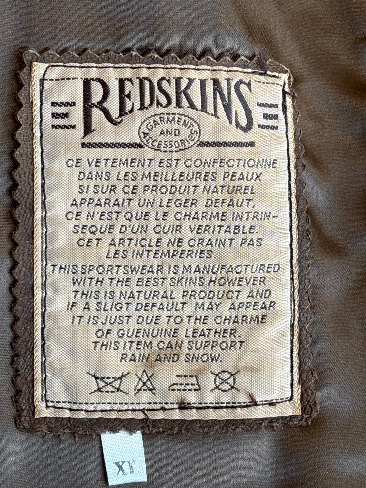 Redskins Brown Leather Gilette XL