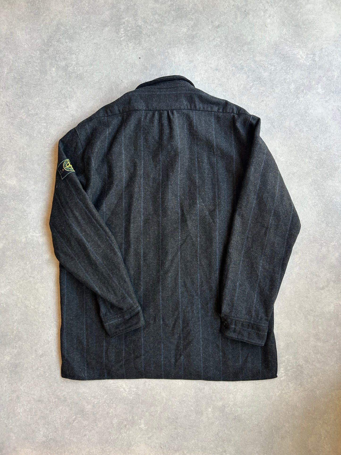 Stone Island 1995/96 Green Edge Wool Overshirt XXL