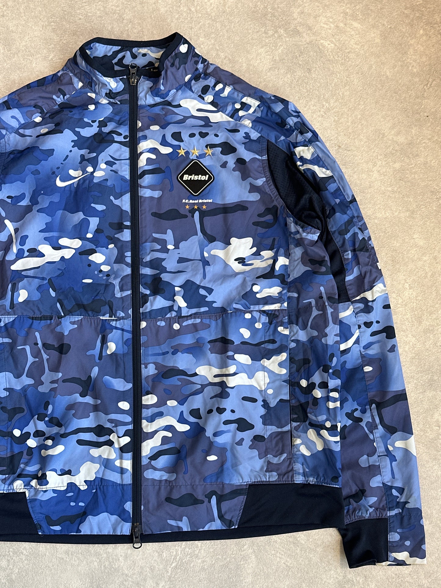 Nike F.C Real Bristol Bomber Jacket Camo Blue Large