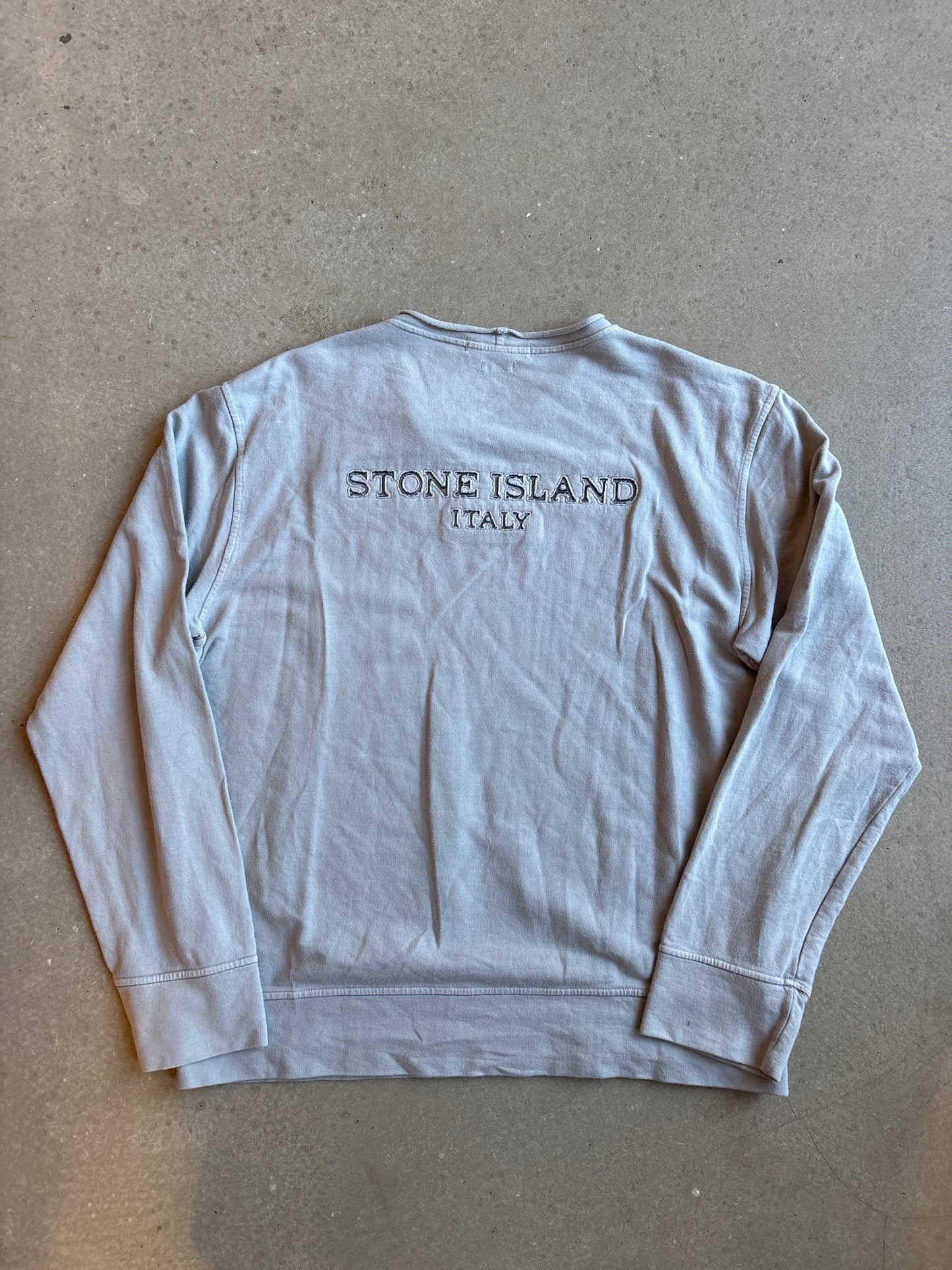Stone Island Cutout Logo Sweater Grey Medium