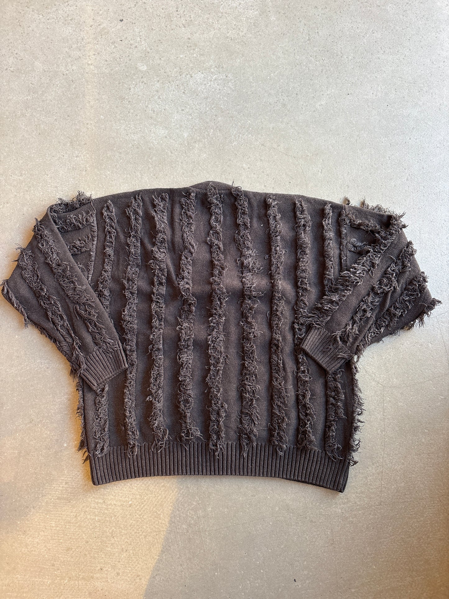 Patta Fringed Knitted Cardigan Brown L