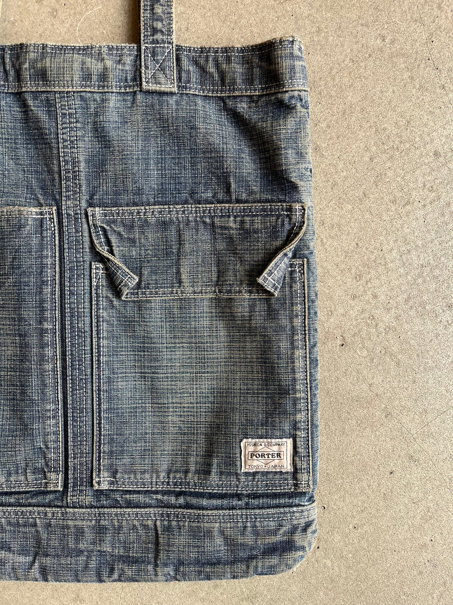 Porter Denim Tote Bag Blue