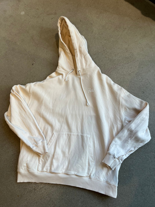 Patta Beige Script Logo Hoodie M