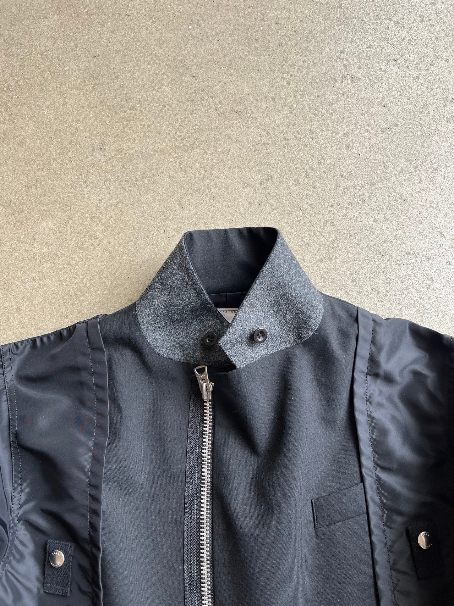 Sacai Wool Blended Twill Jacket Black Medium
