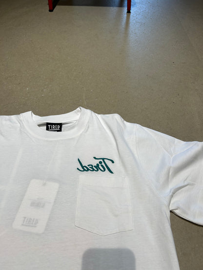 Tired Workstation Pocket T-Shirt White