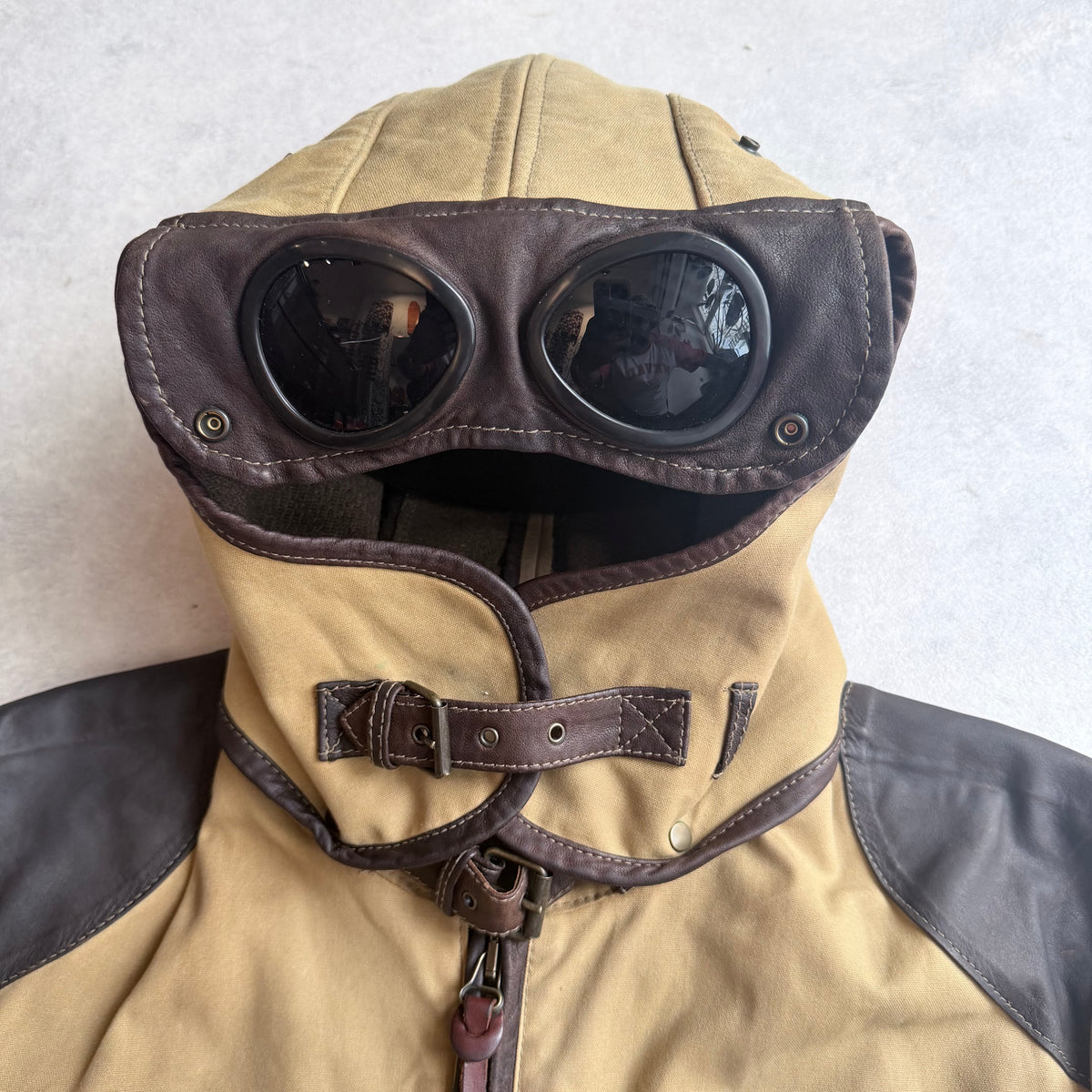 C.P. Company British Millerain Wax Goggle Jacket Beige 54