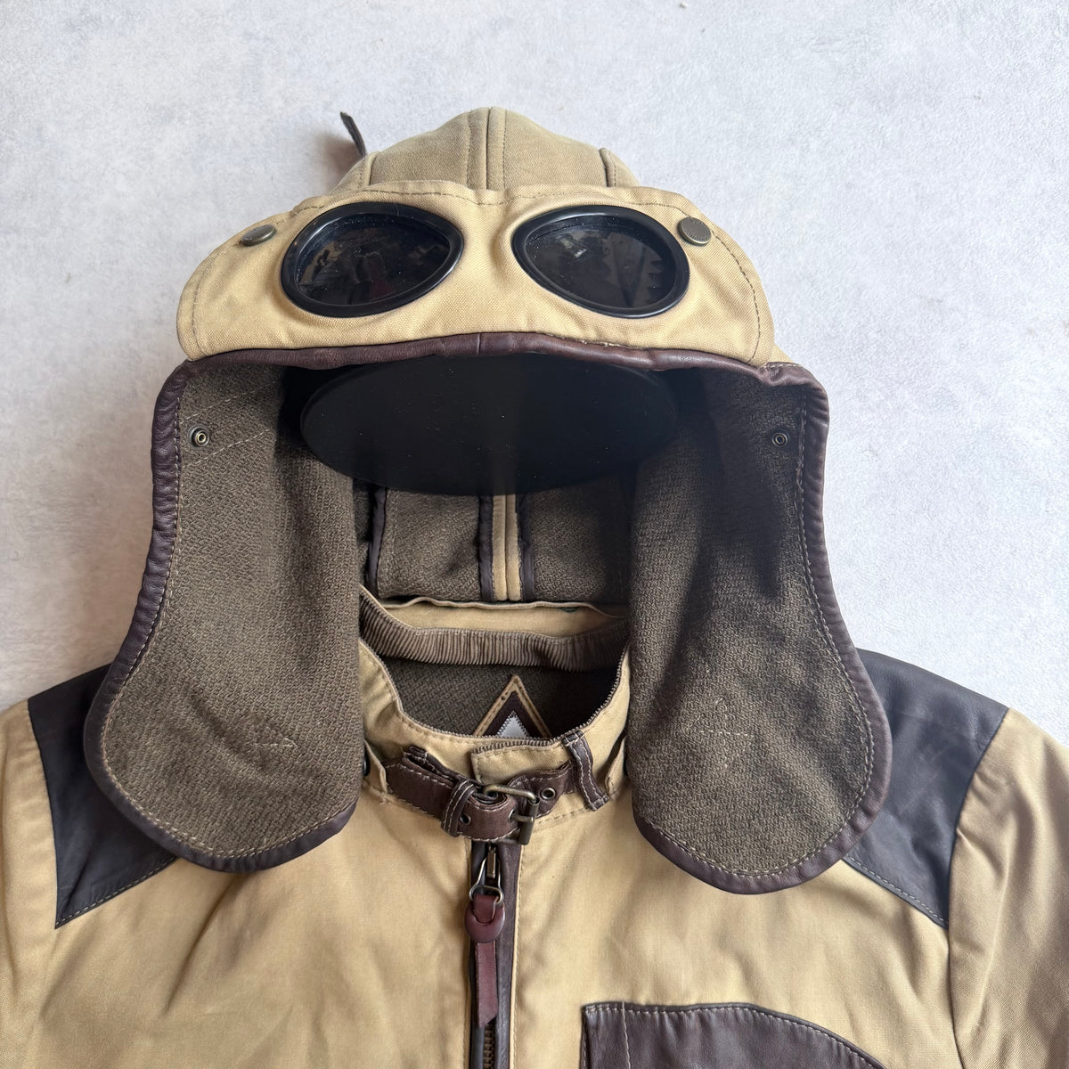 C.P. Company British Millerain Wax Goggle Jacket Beige 54