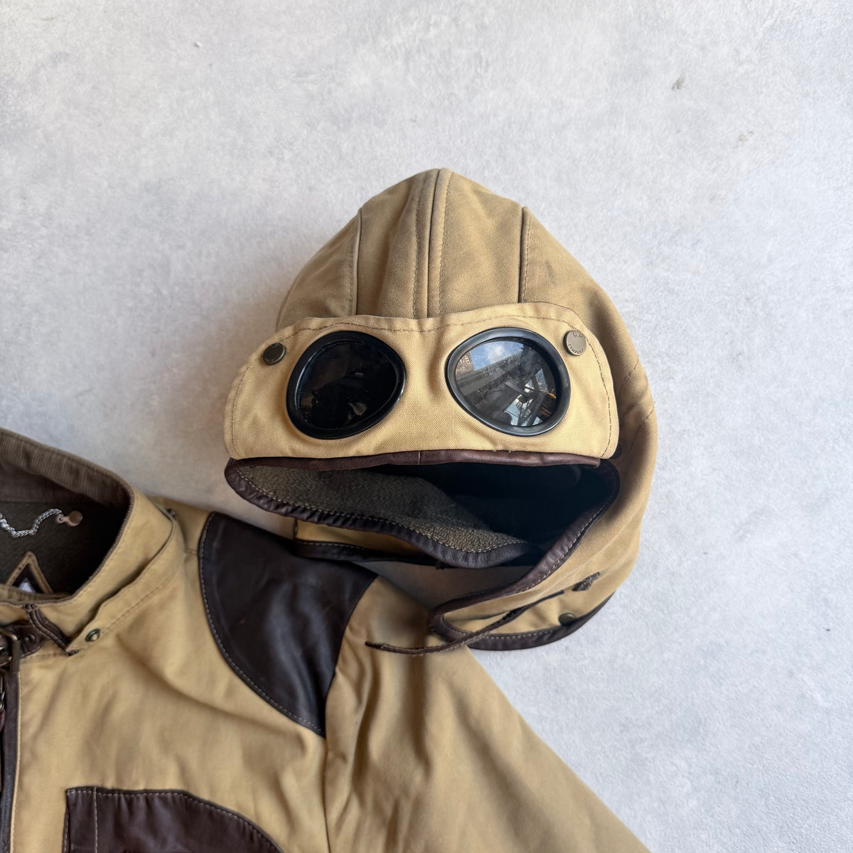 C.P. Company British Millerain Wax Goggle Jacket Beige 54