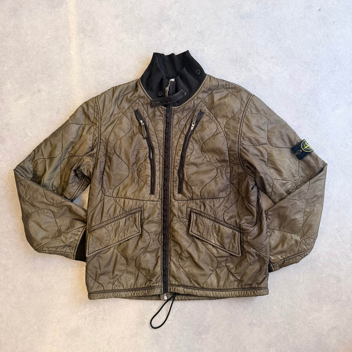 Stone Island Quilted Jacket Olive XL