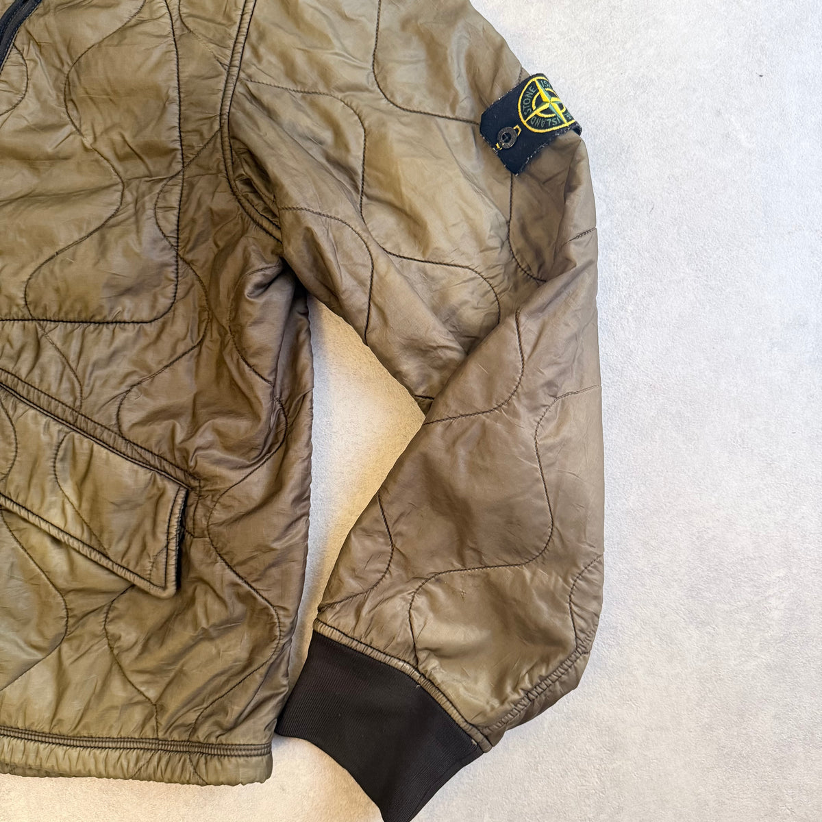 Stone Island Quilted Jacket Olive XL