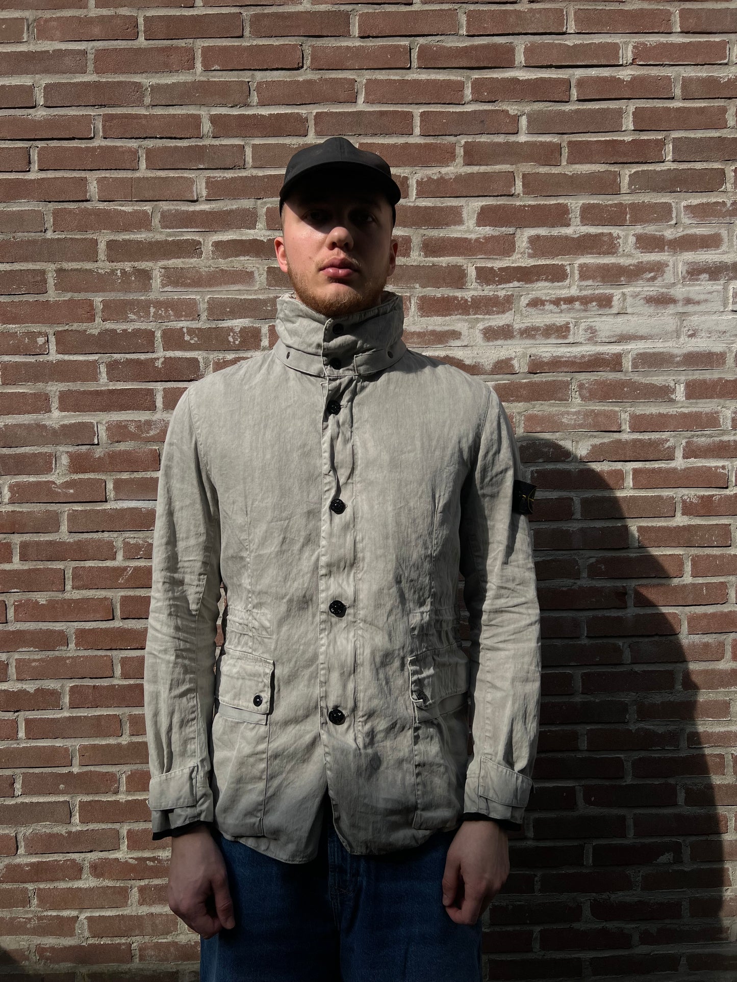 Stone Island Lino Flax Jacket Light Grey Size XL