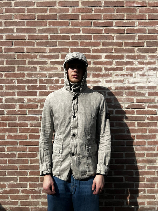 Stone Island Lino Flax Jacket Light Grey Size XL