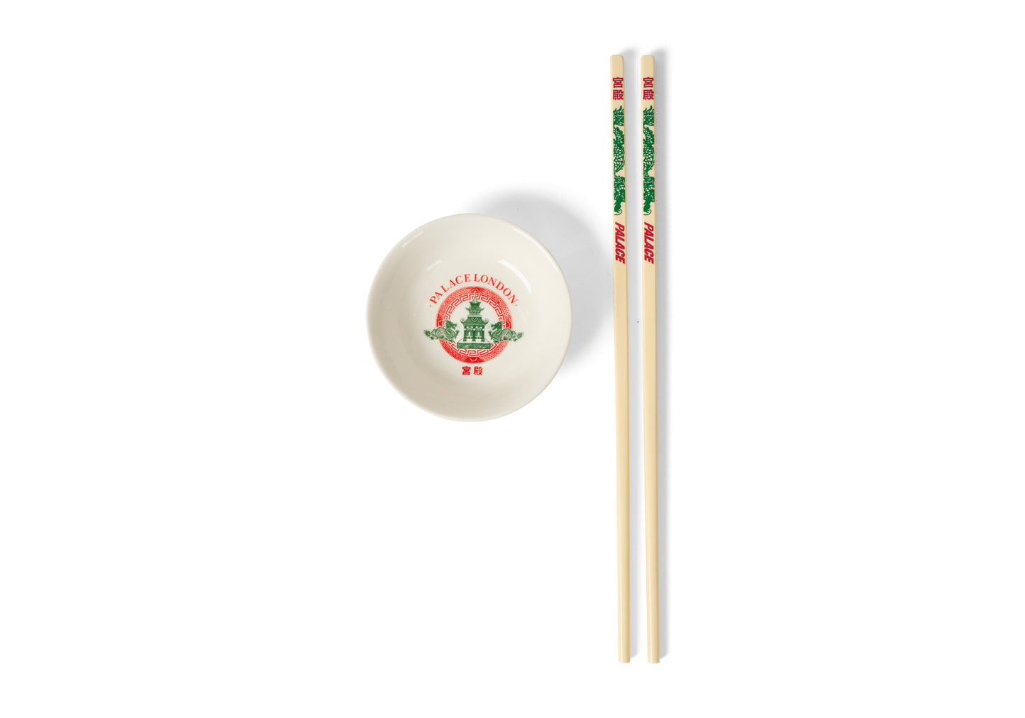 Palace Fortunate Chopsticks And Side Dish Set White