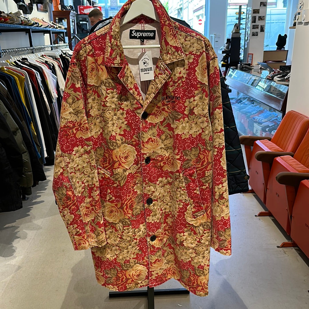 Supreme washed work 2025 trench coat floral