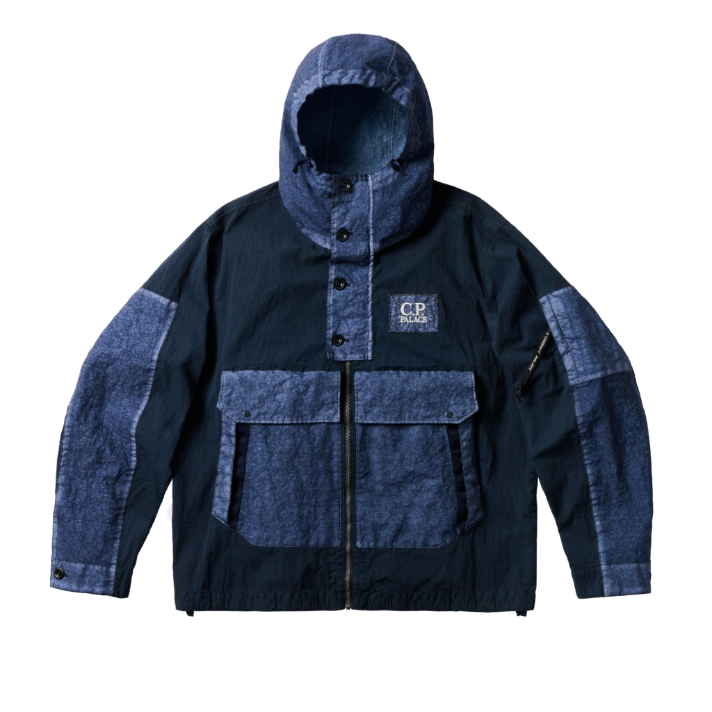 PALACE x C.P. Company 50 Fili Heavy Mixed Hooded Jacket Navy