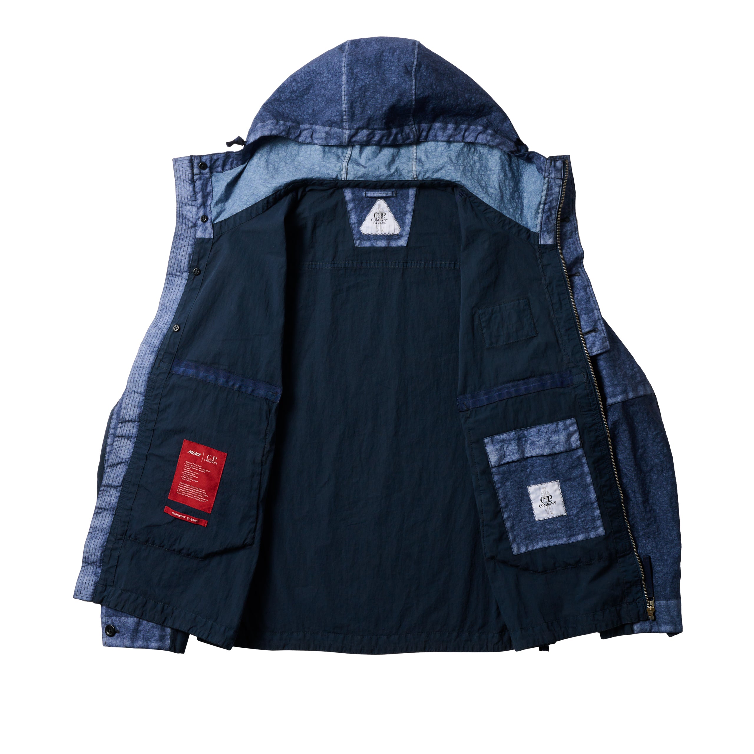 PALACE x C.P. Company 50 Fili Heavy Mixed Hooded Jacket Navy