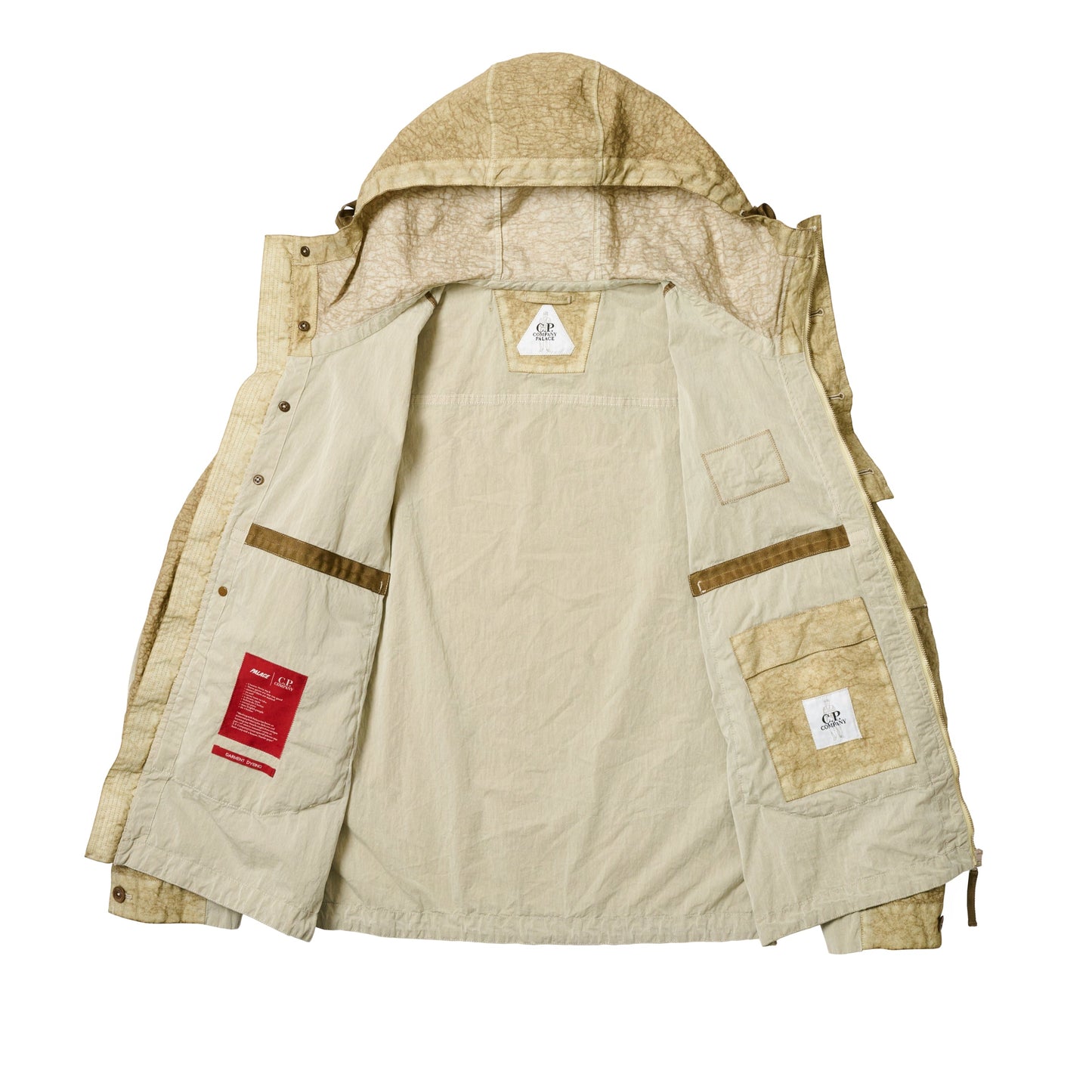 PALACE x C.P. Company 50 Fili Heavy Mixed Hooded Jacket Stone