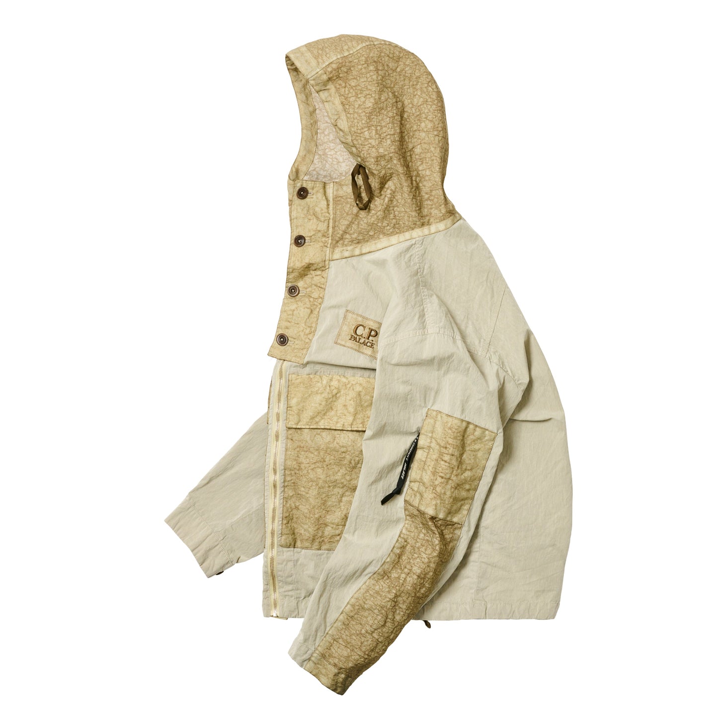 PALACE x C.P. Company 50 Fili Heavy Mixed Hooded Jacket Stone