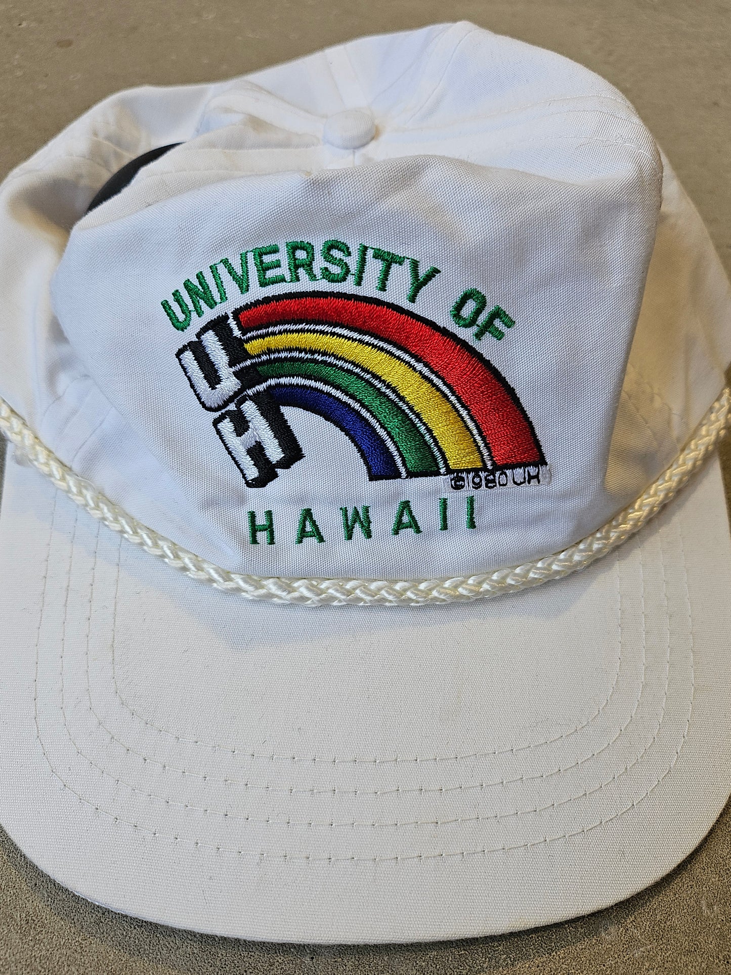 Vintage 1980's University of Hawaii Rainbow White