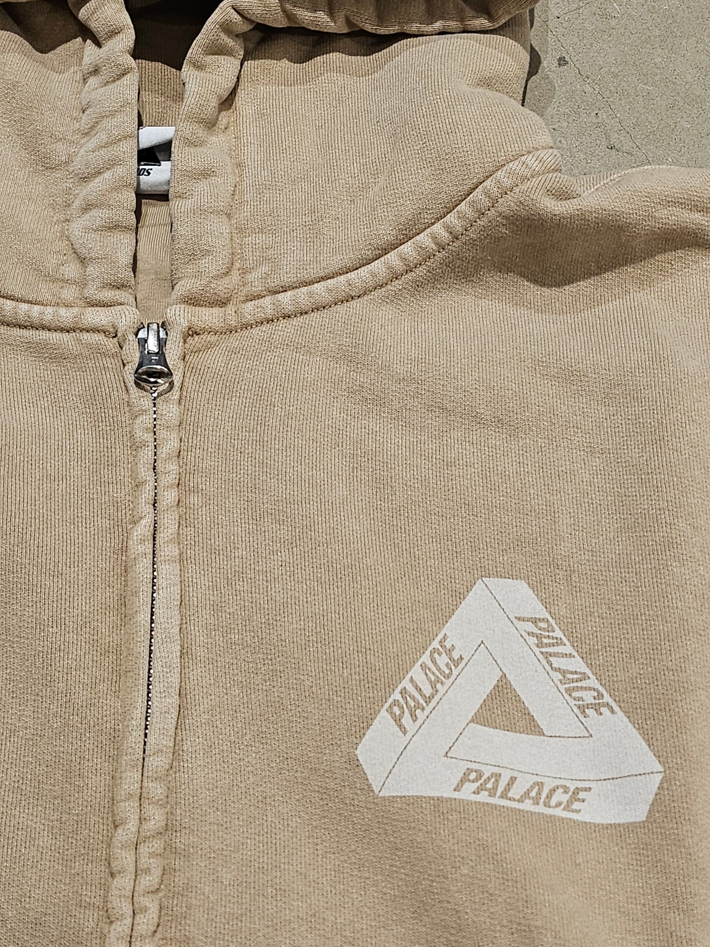 Palace Pigment Wash Zip Up Hoodie Stone M