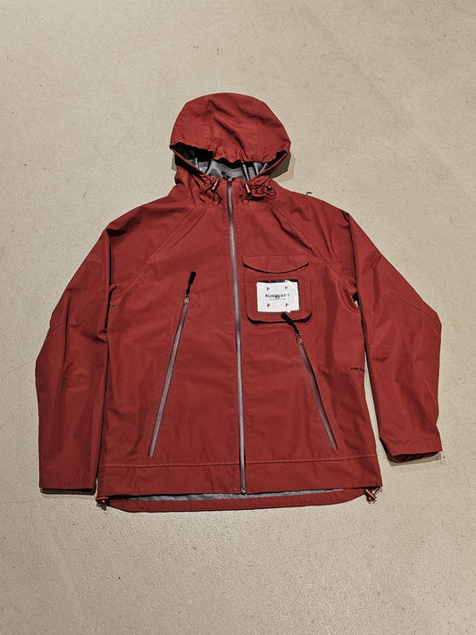 Pop Trading Company  Zip Rain Jacket Custom Patch Red L