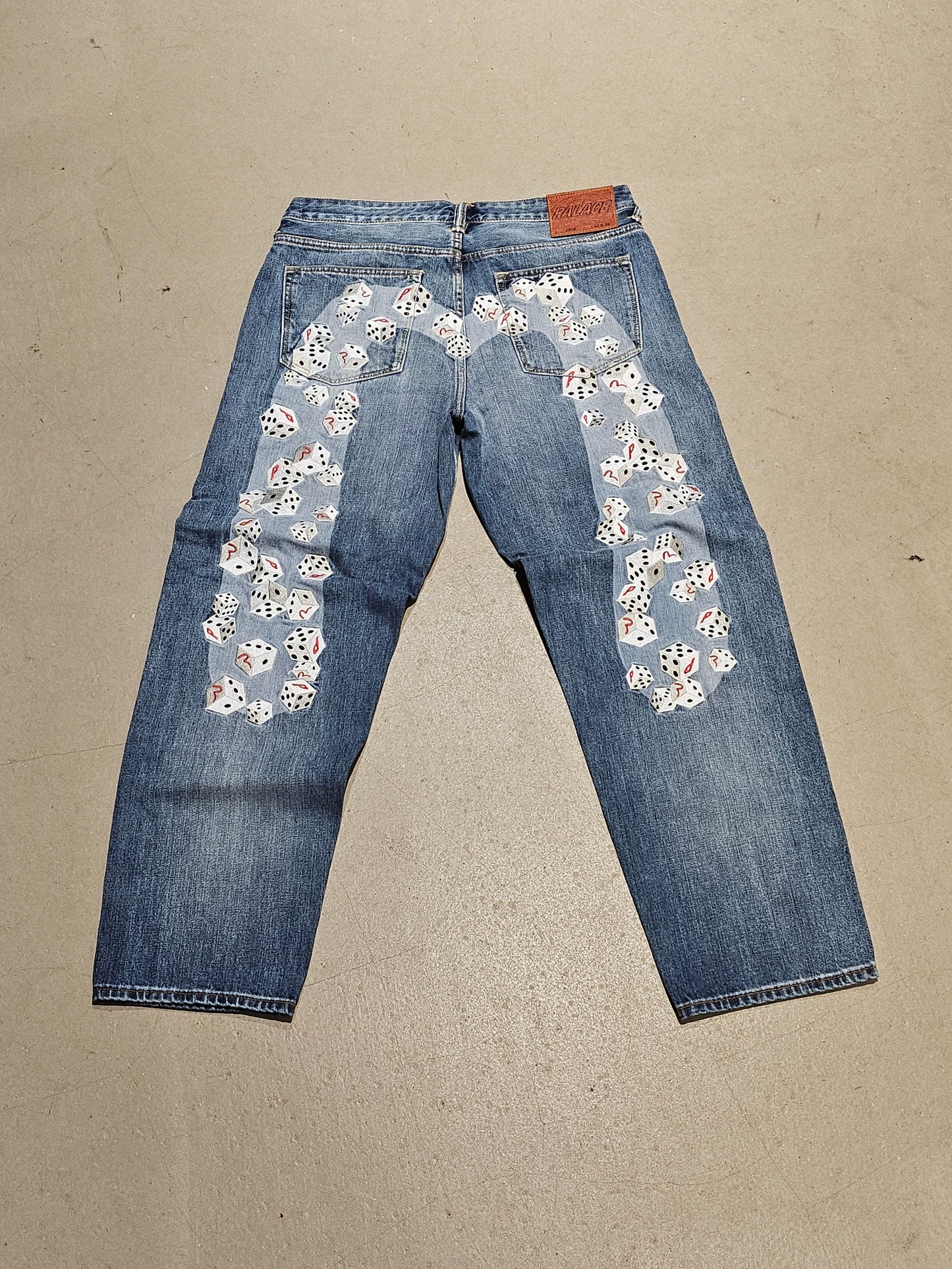 Palace X Evisu Denim Dice Jeans Blue