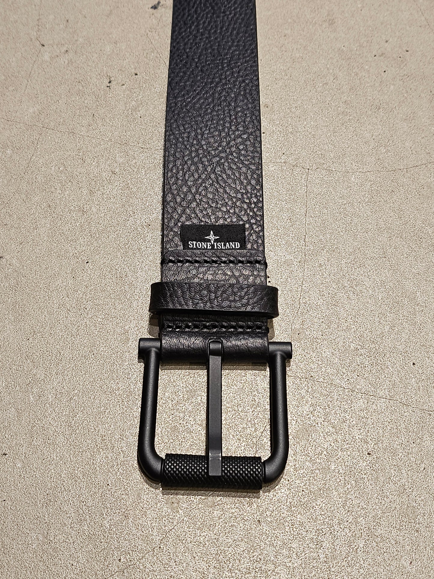 Stone Island Leather Belt Black Size 95