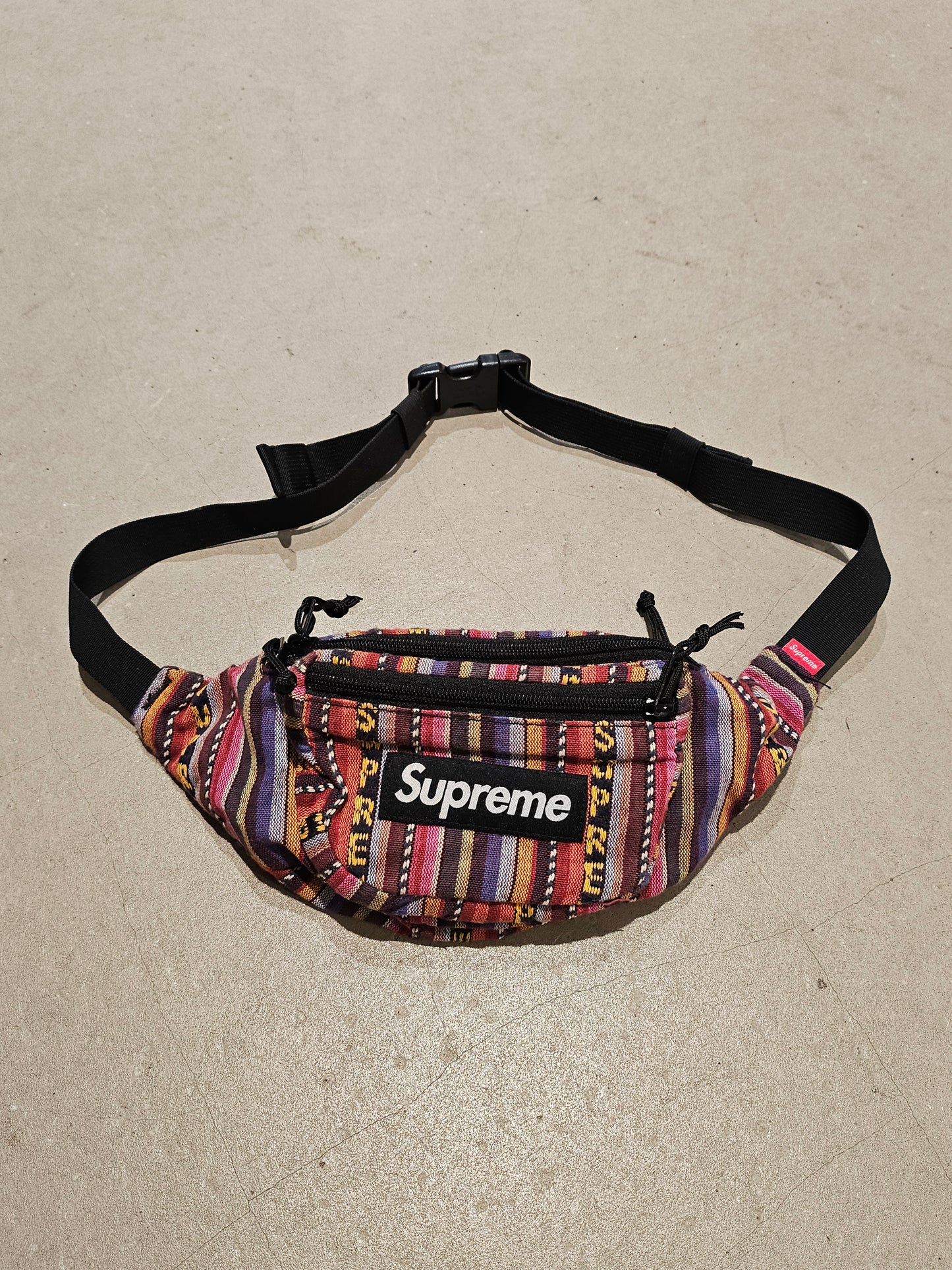 Supreme Woven Stripe Waist Bag Multicolor