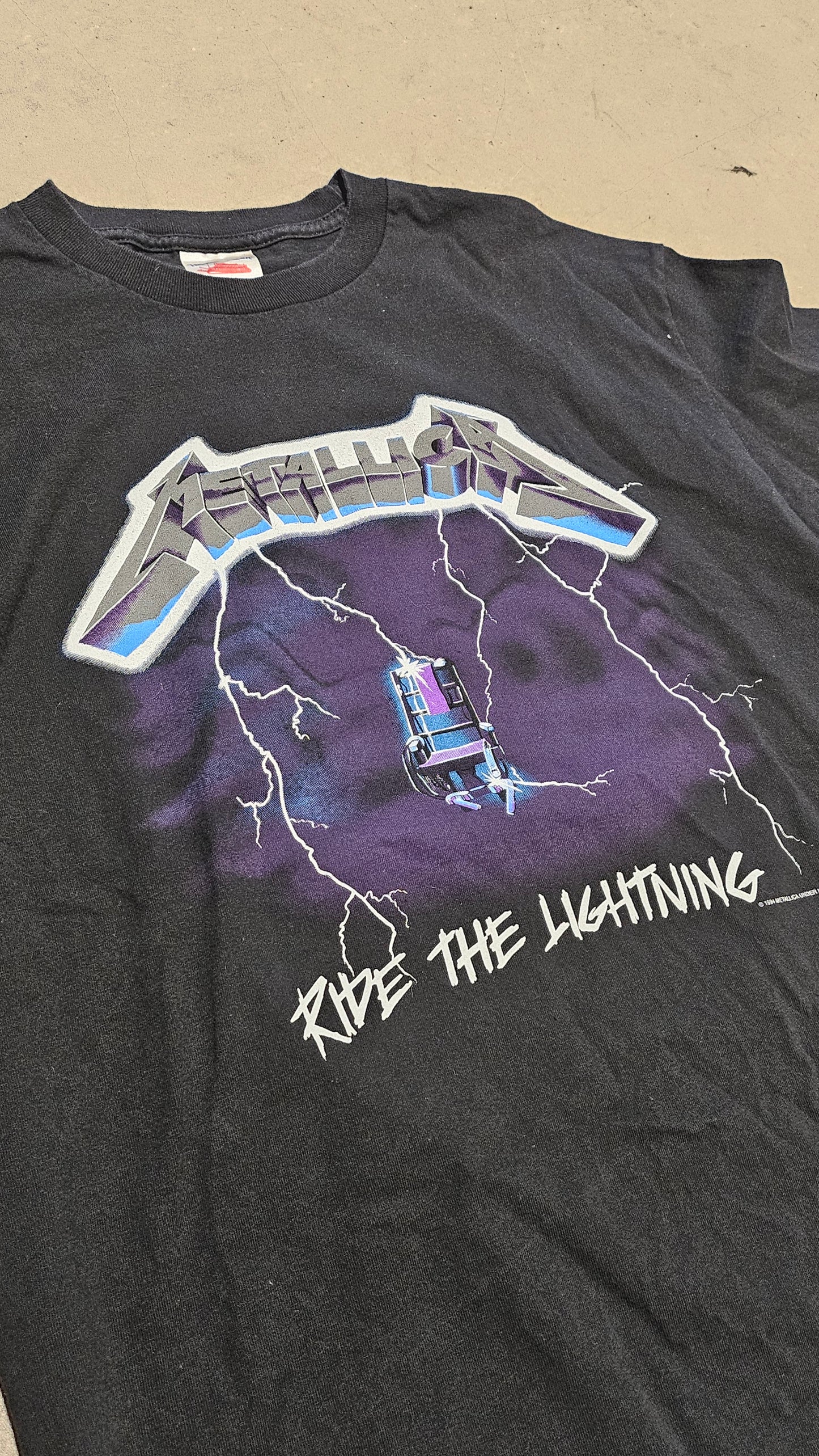 Vintage Metallica ride the Lightning Tee Black L