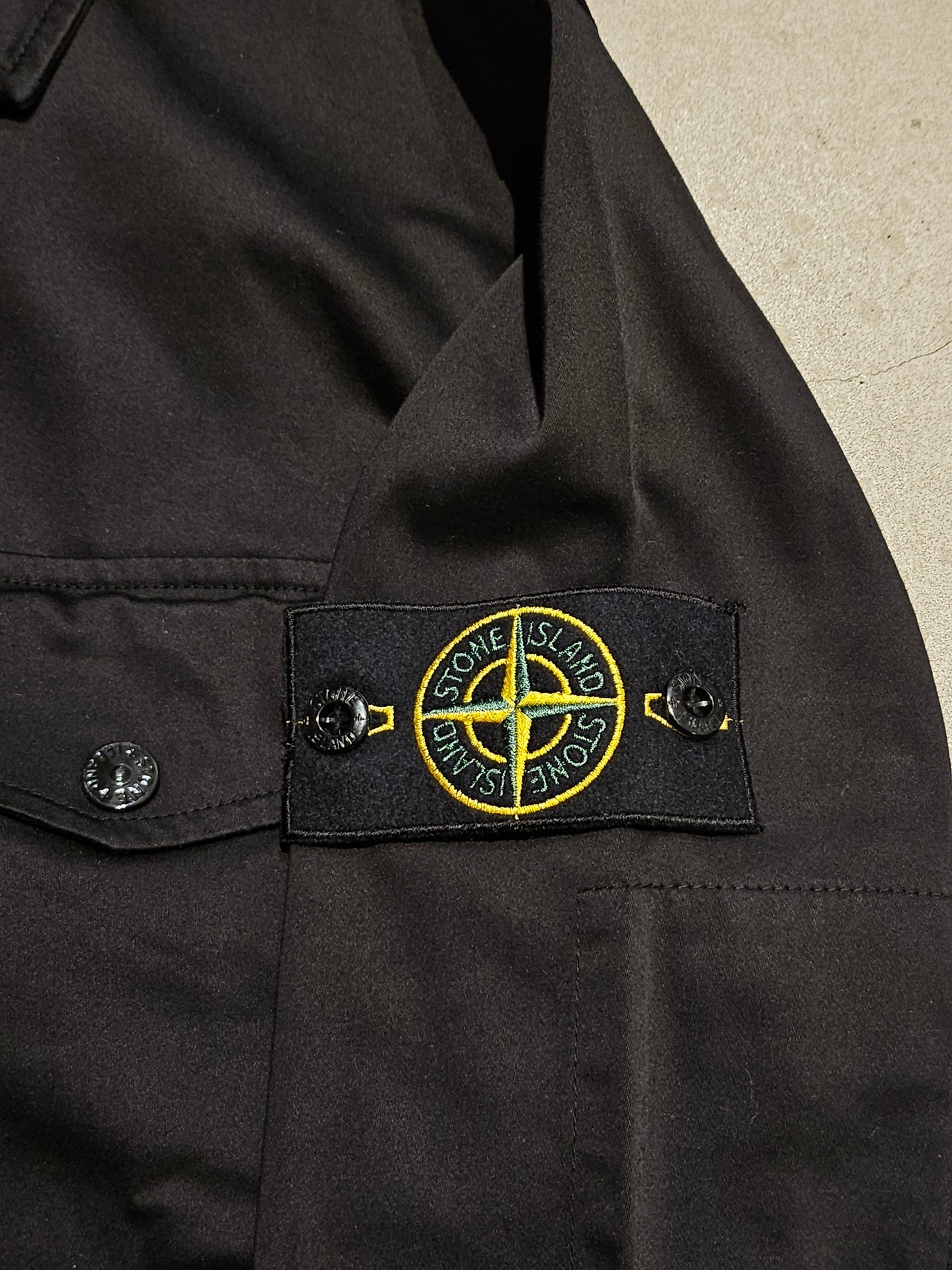 Stone Island Zip Up Shirt Black Small