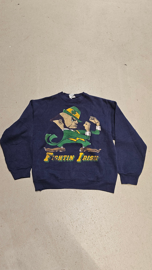 Vintage Fightin Irish Crewneck Navy L