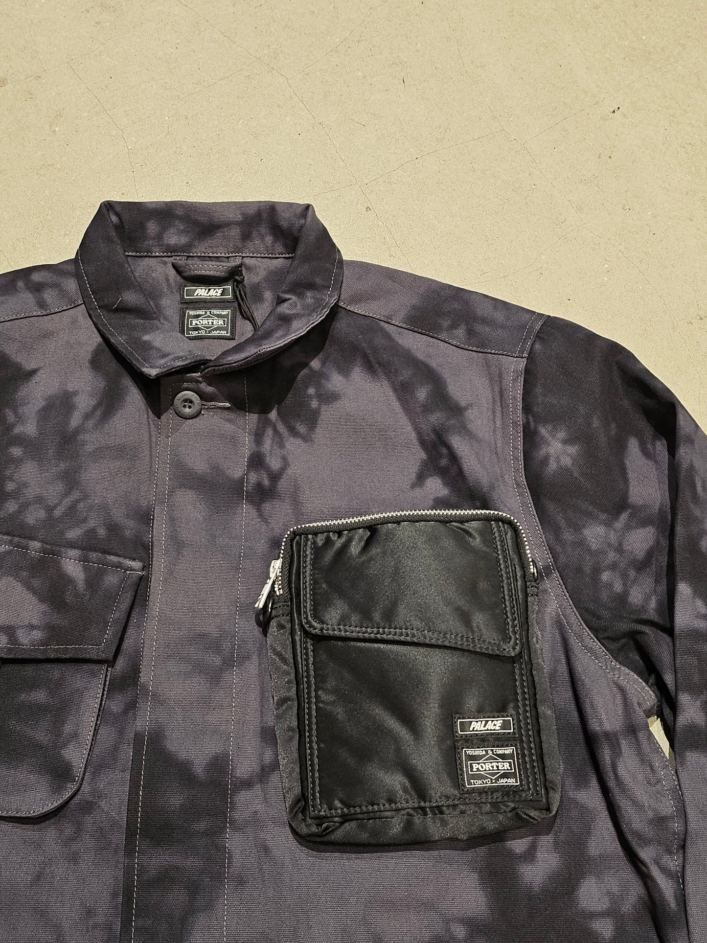 Palace x Porter Jacket Black Wave Dye OC Medium