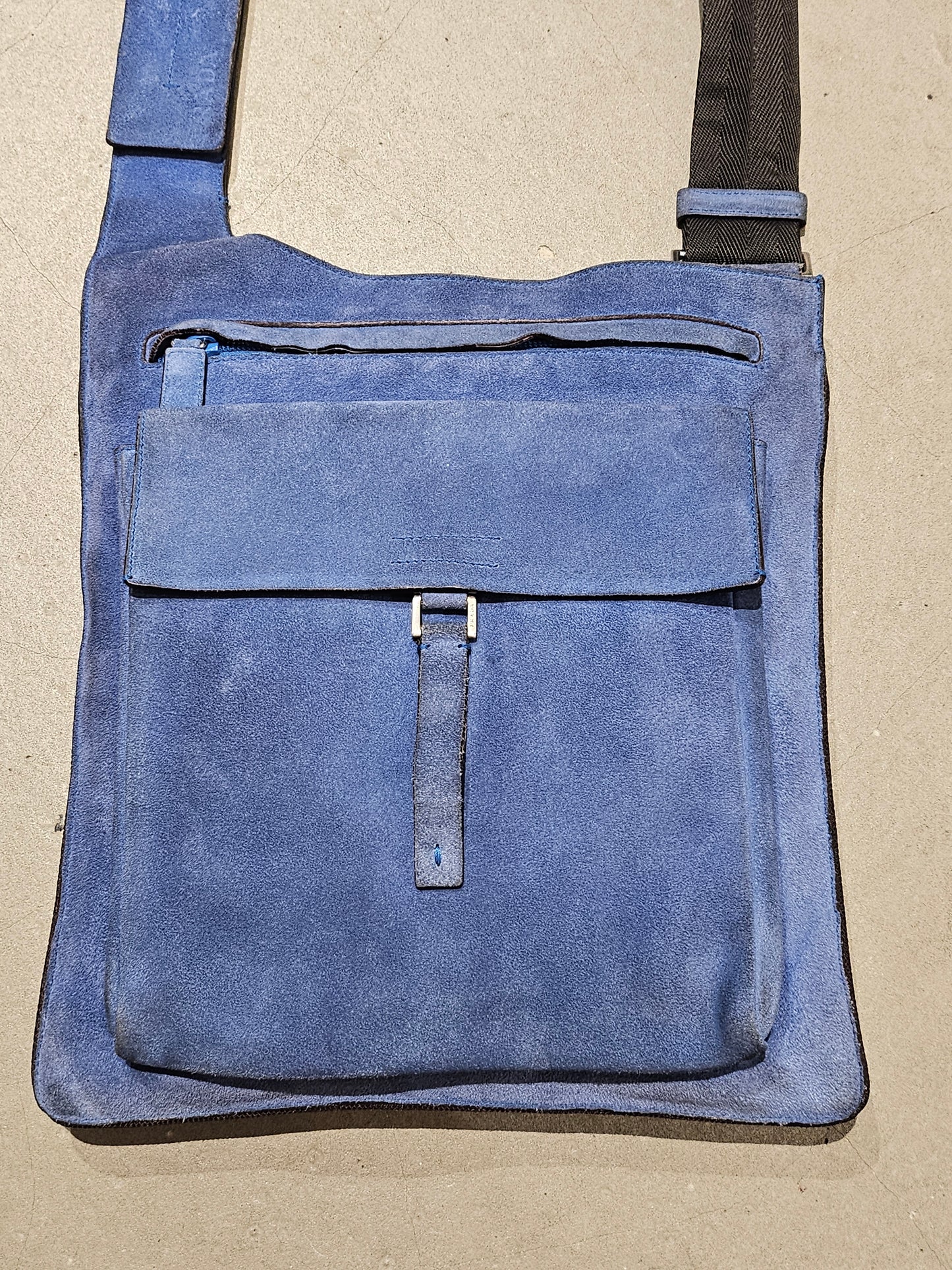 Vintage Prada Suede Bag Navy