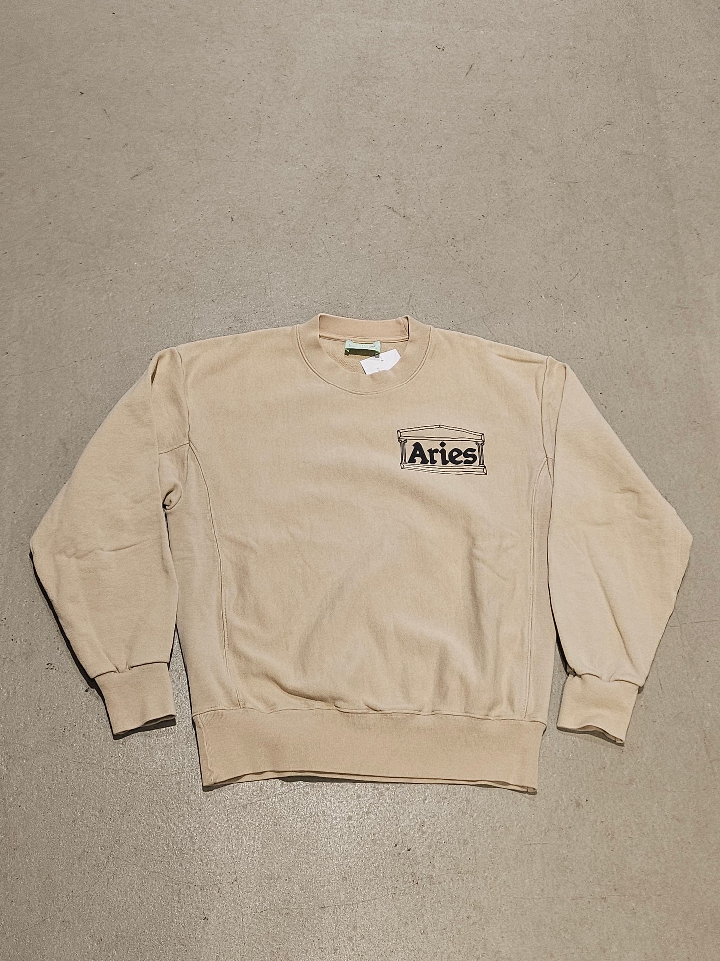 Aries Logo Crewneck Beige S