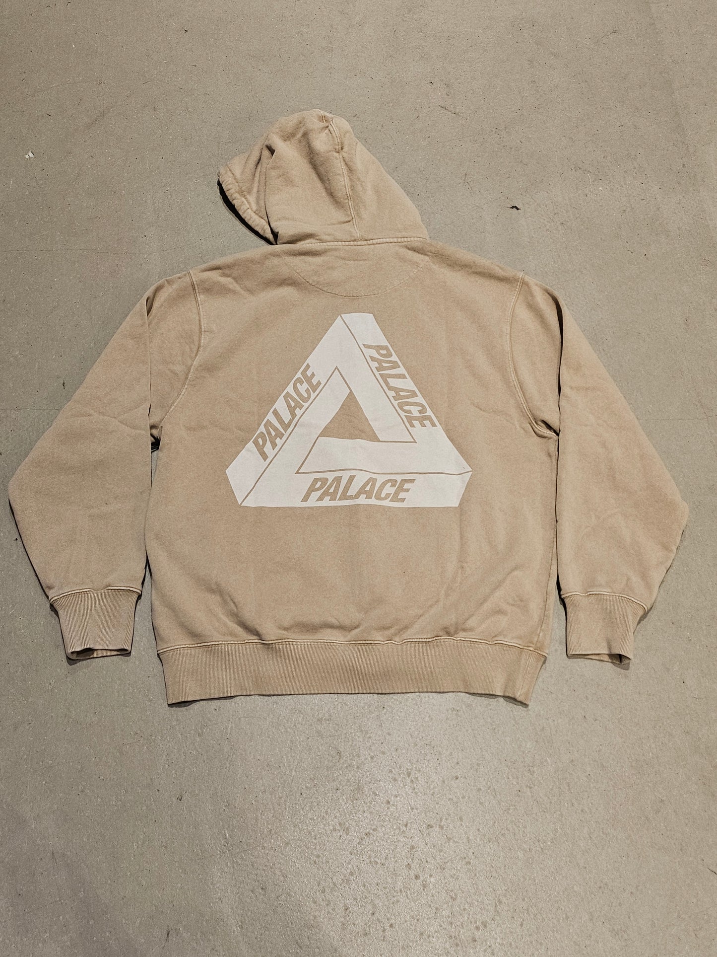 Palace Pigment Wash Zip Up Hoodie Stone M