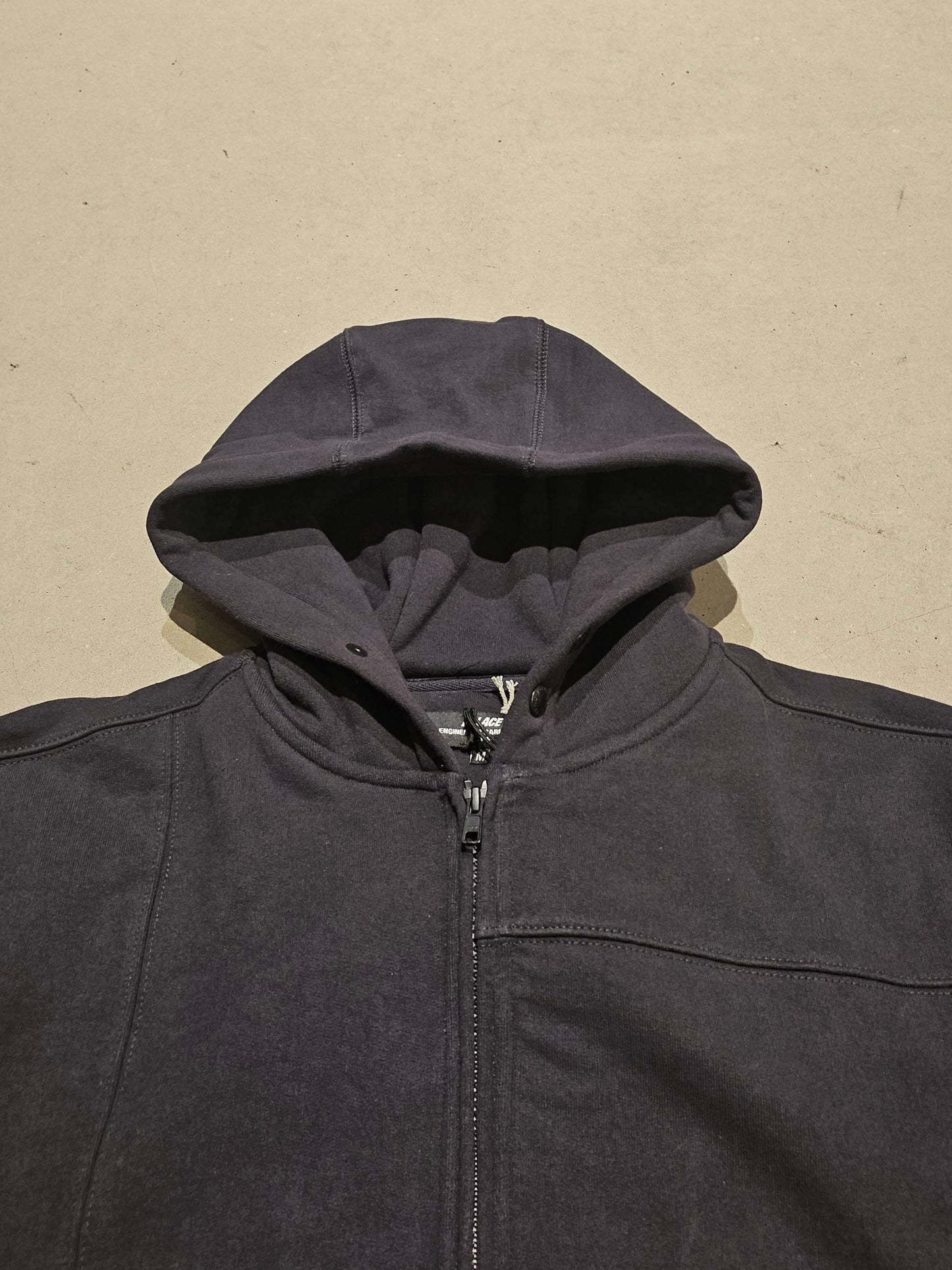 Palace Engineered Heavy Patchwork Zip Up Hoodie Black