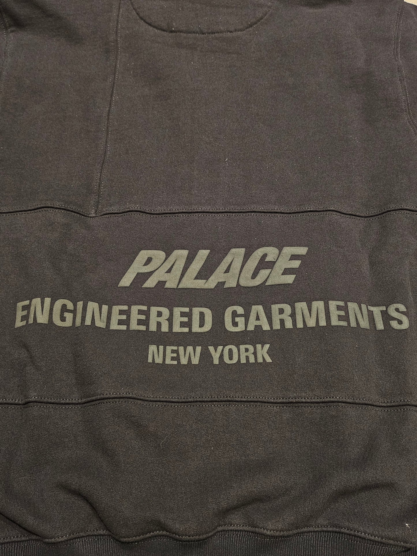 Palace Engineered Heavy Patchwork Zip Up Hoodie Black