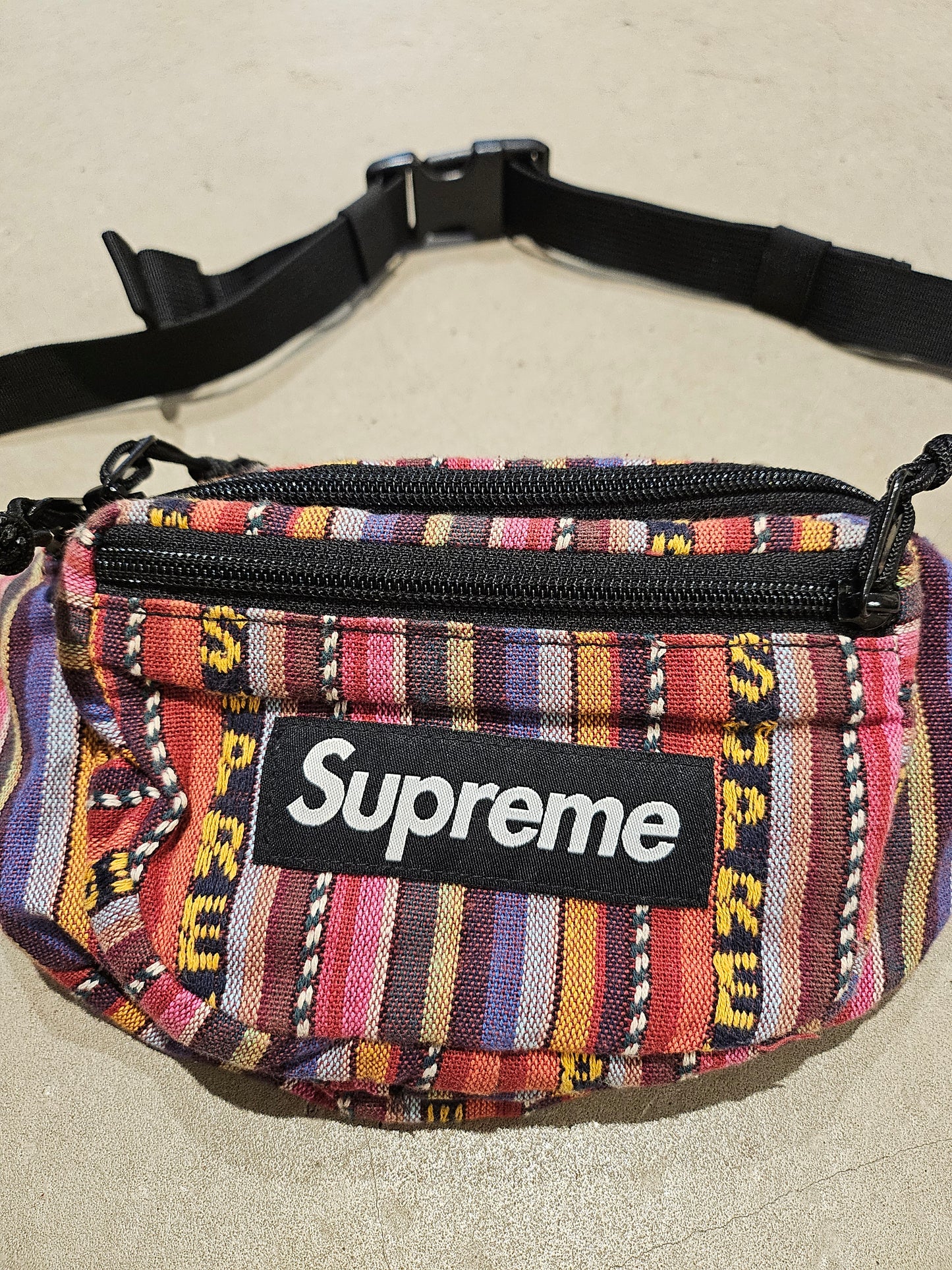 Supreme Woven Stripe Waist Bag Multicolor