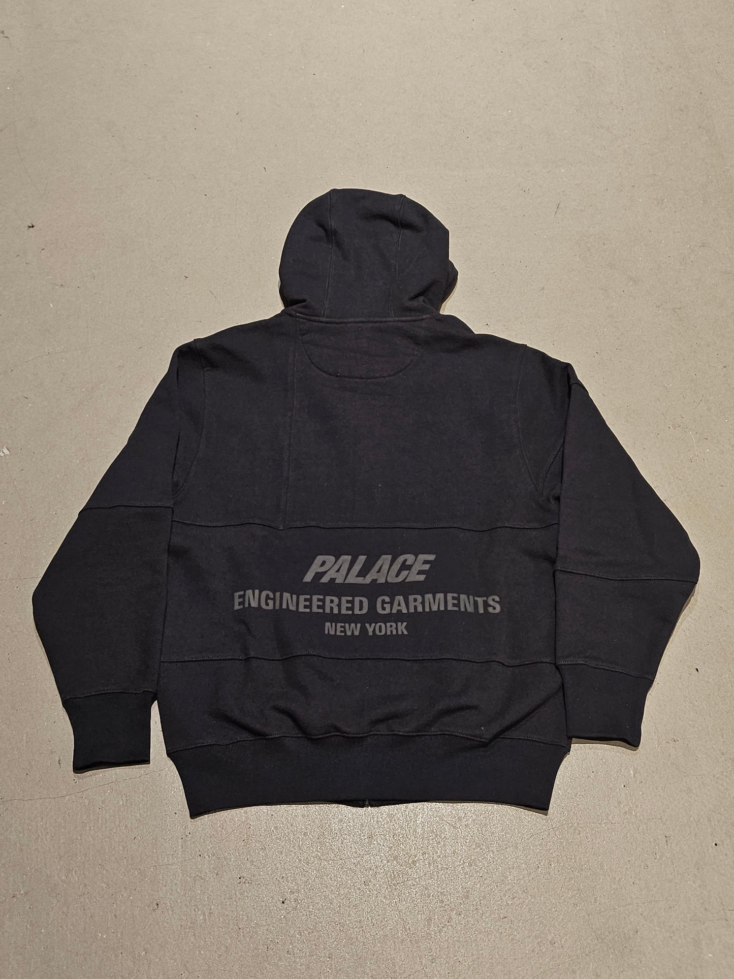 Palace Engineered Heavy Patchwork Zip Up Hoodie Black