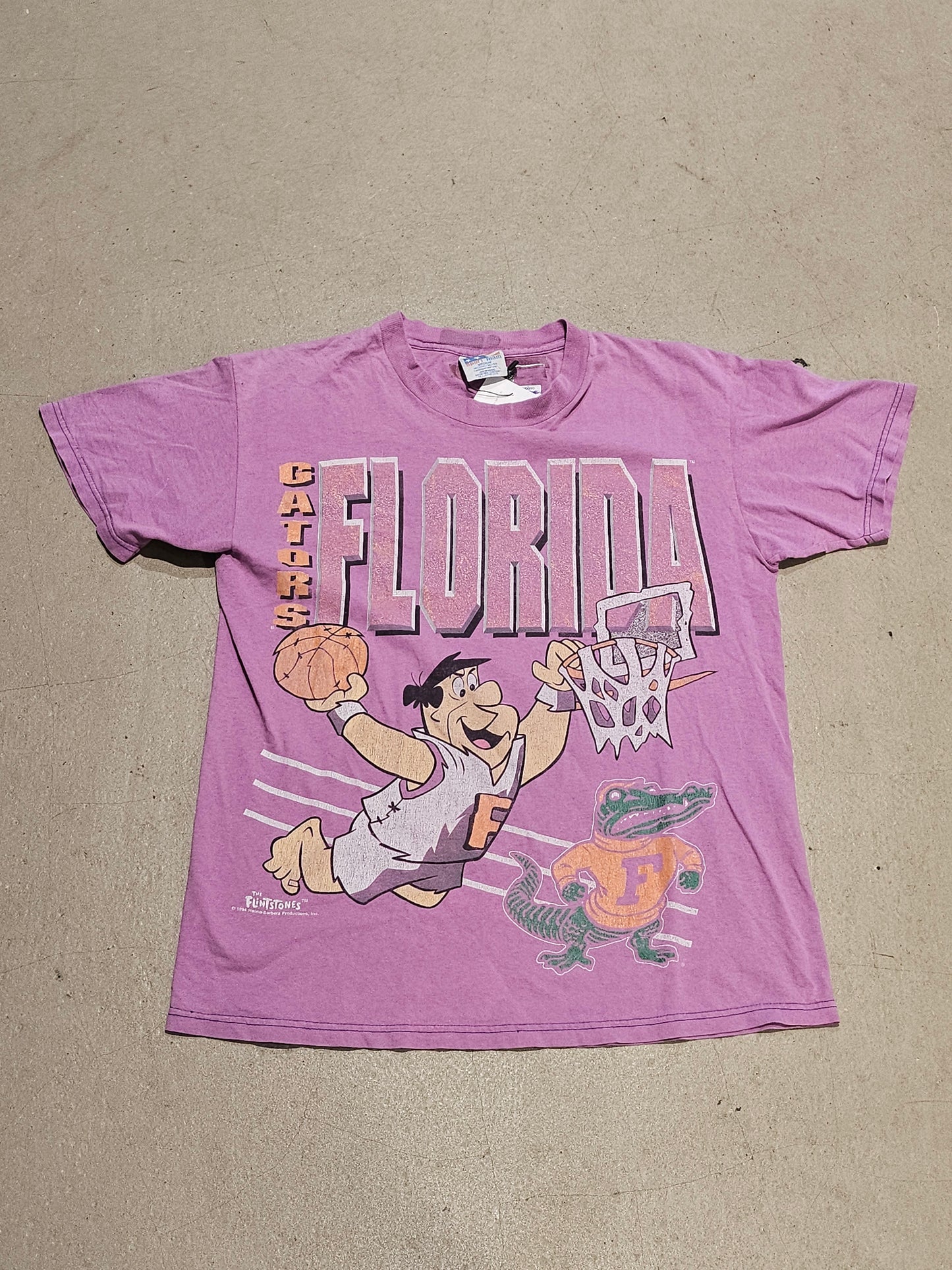 Vintage Florida Gaters Flinstones 1994 Tee Pink M