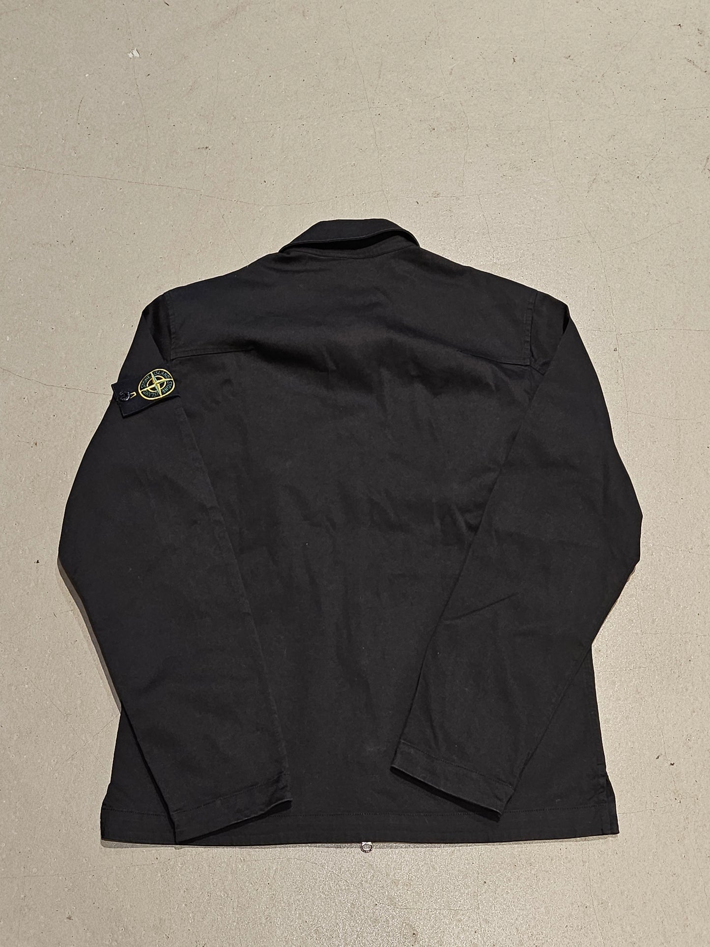 Stone Island Zip Up Shirt Black Small