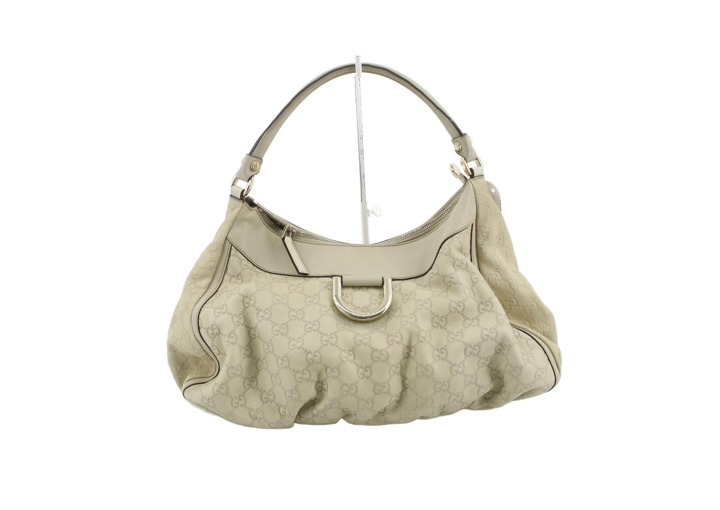 Gucci leather Abbey Line Shoulder Bag White/beige